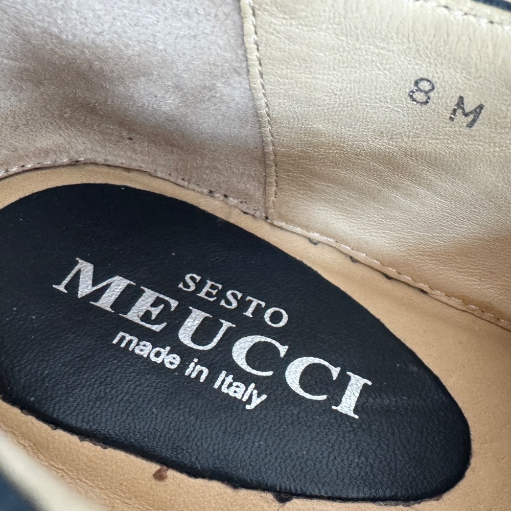 SESTO MEUCCI  leather shoe . sz 8M . made in italy . color "blue antigua" - Picture 5 of 5